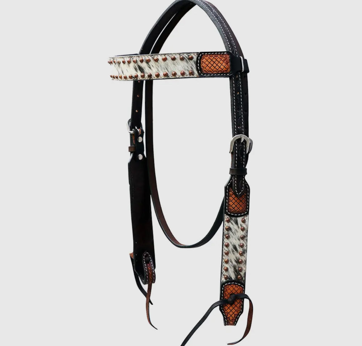 Cowhide Brow Brand Headstall
