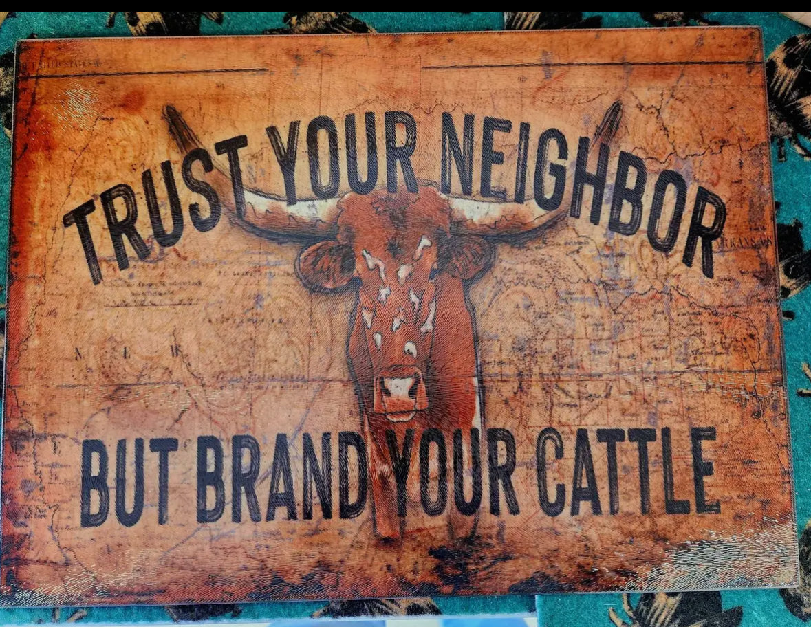 Long horn Rectangle glass cutting board