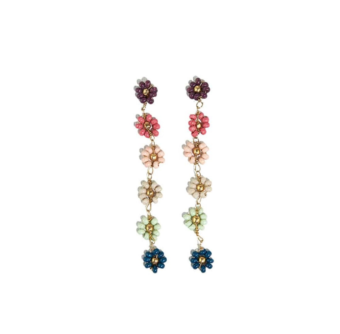Flower beaded dangle Earring
