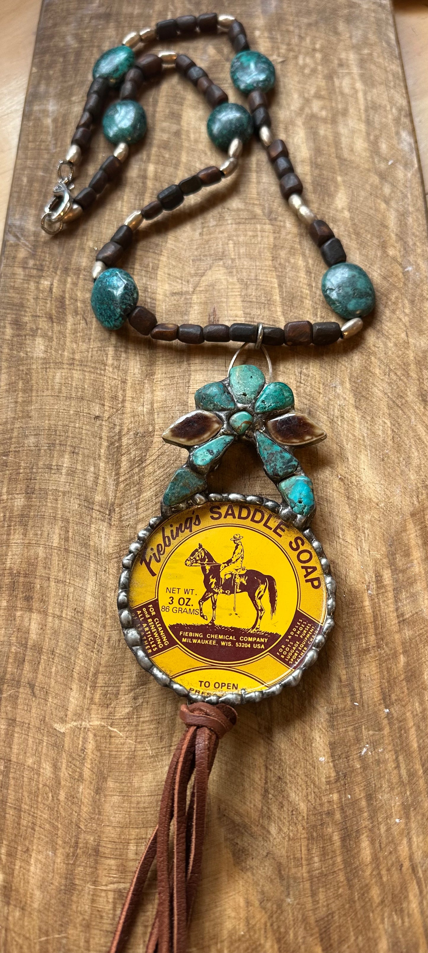 Saddle soap, genuine, turquoise necklace