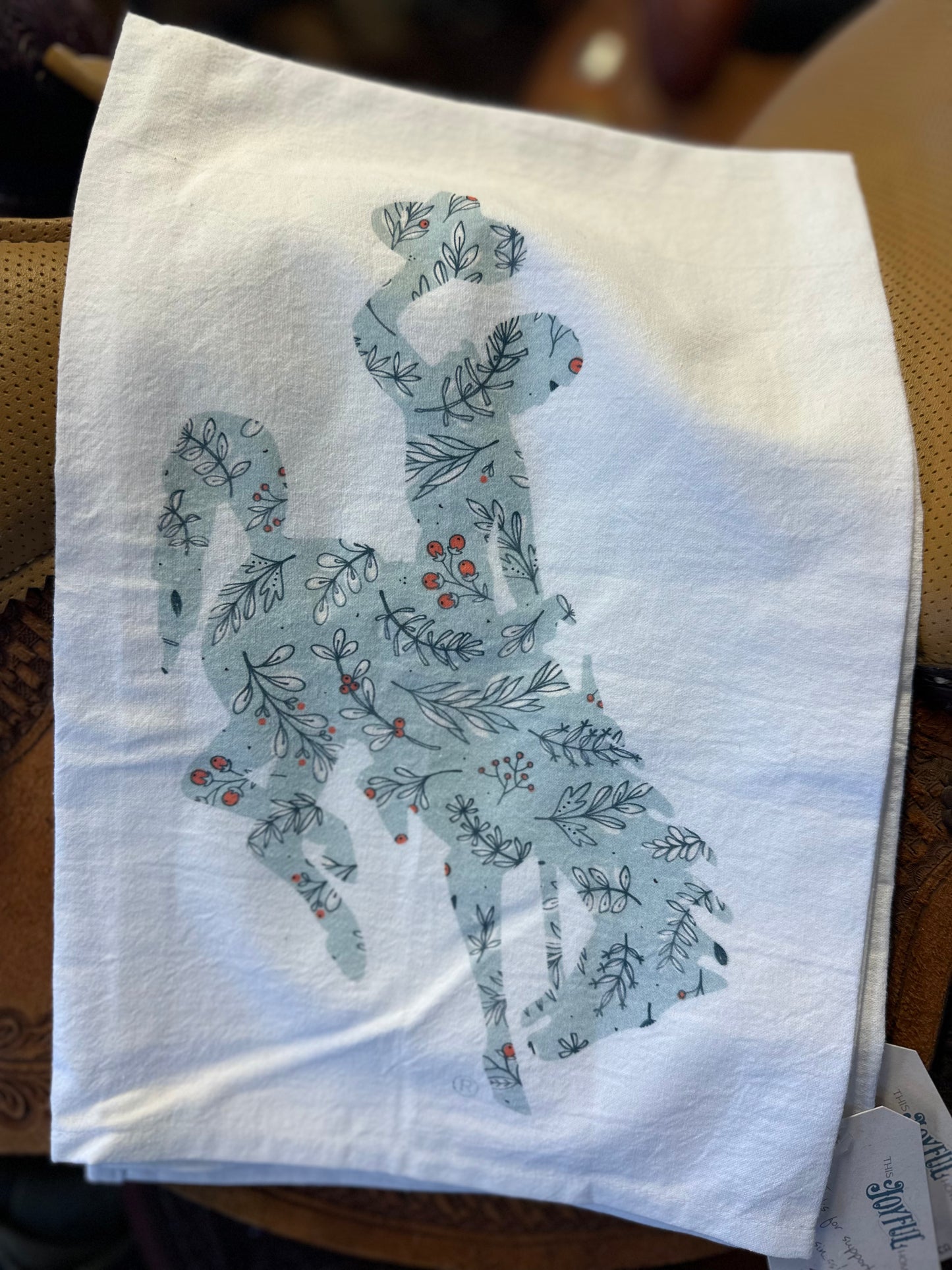 Western bucking horse kitchen towels