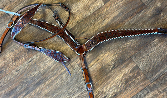 Buckstitch breast collar & headstall tack set #2