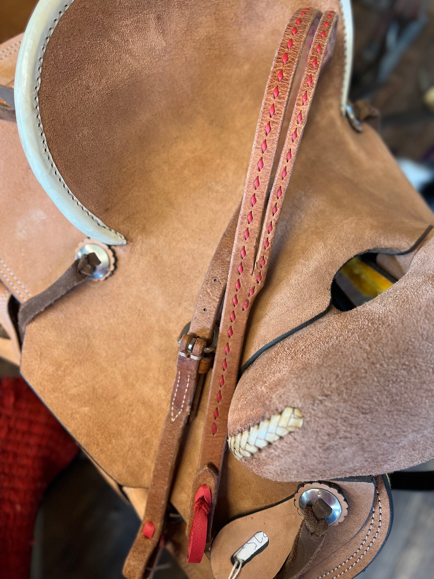 Pink Buckstitch Headstall