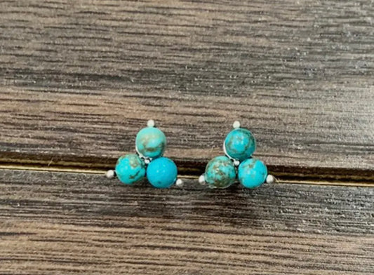 Turquoise Cluster Stud Earrings