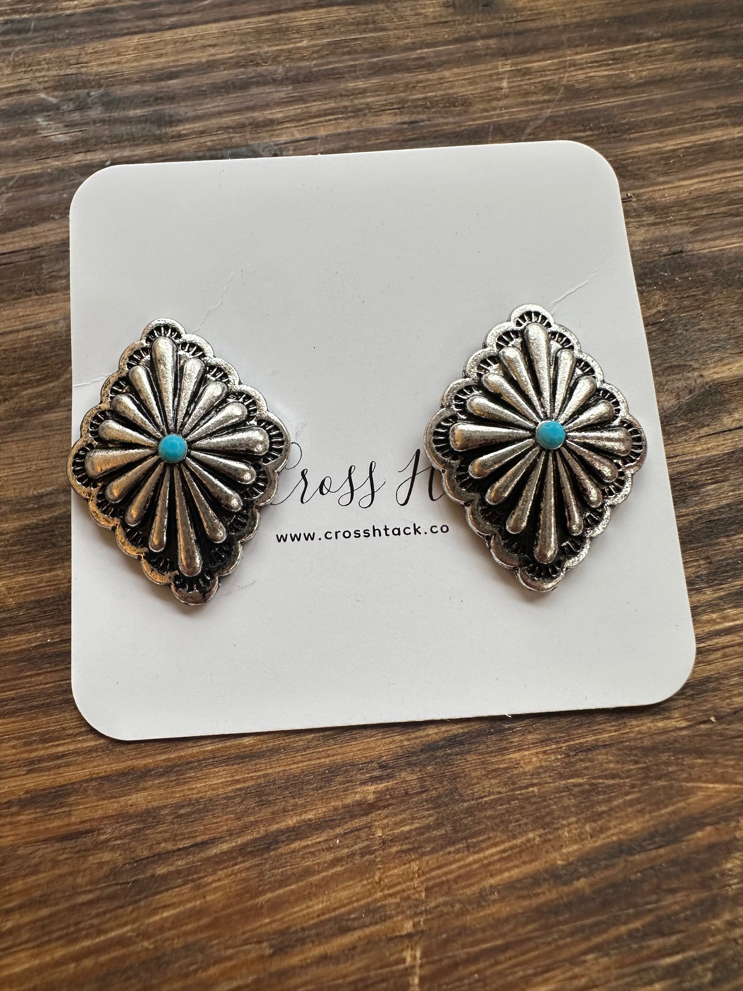 Triangle Stud turquoise earring