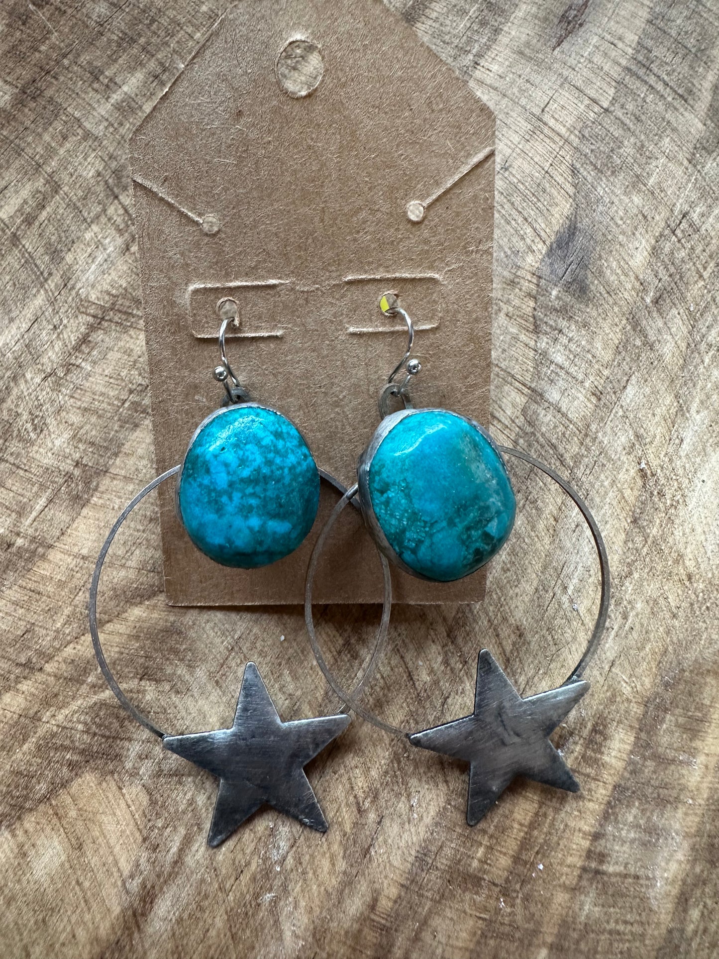 Genuine Turquoise star earring
