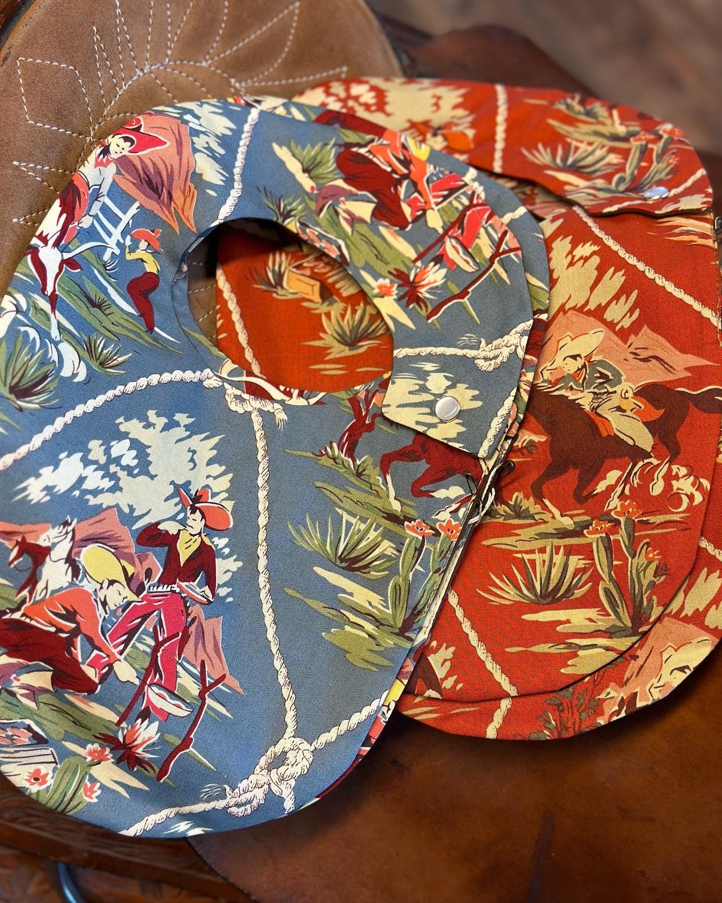 Blue Roping Cowboy Bib