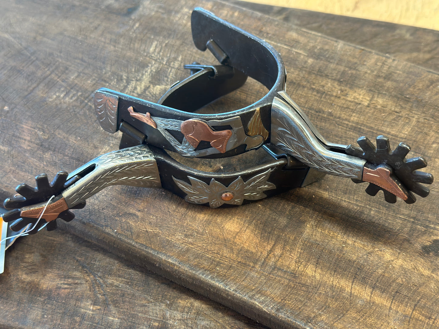 Brown Spurs w/Silver lady