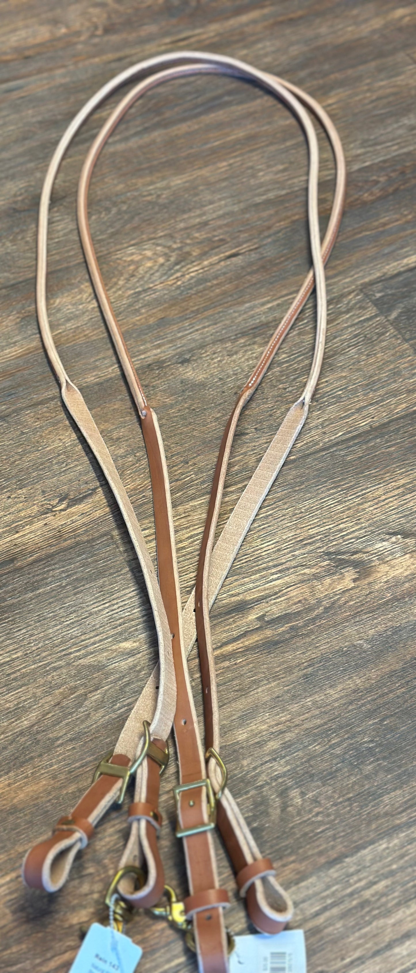 Natural Rolled & Sewed Roping Rein