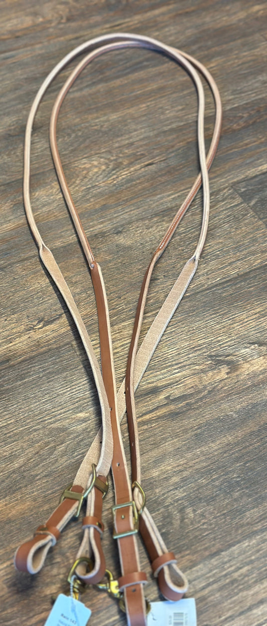 Natural Rolled & Sewed Roping Rein