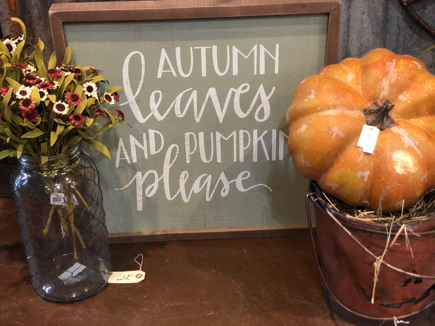 Autumn Leaves & Pumpkin Please Sign