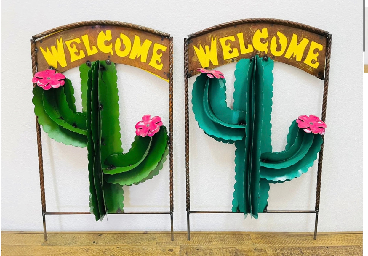 cactus welcome sign