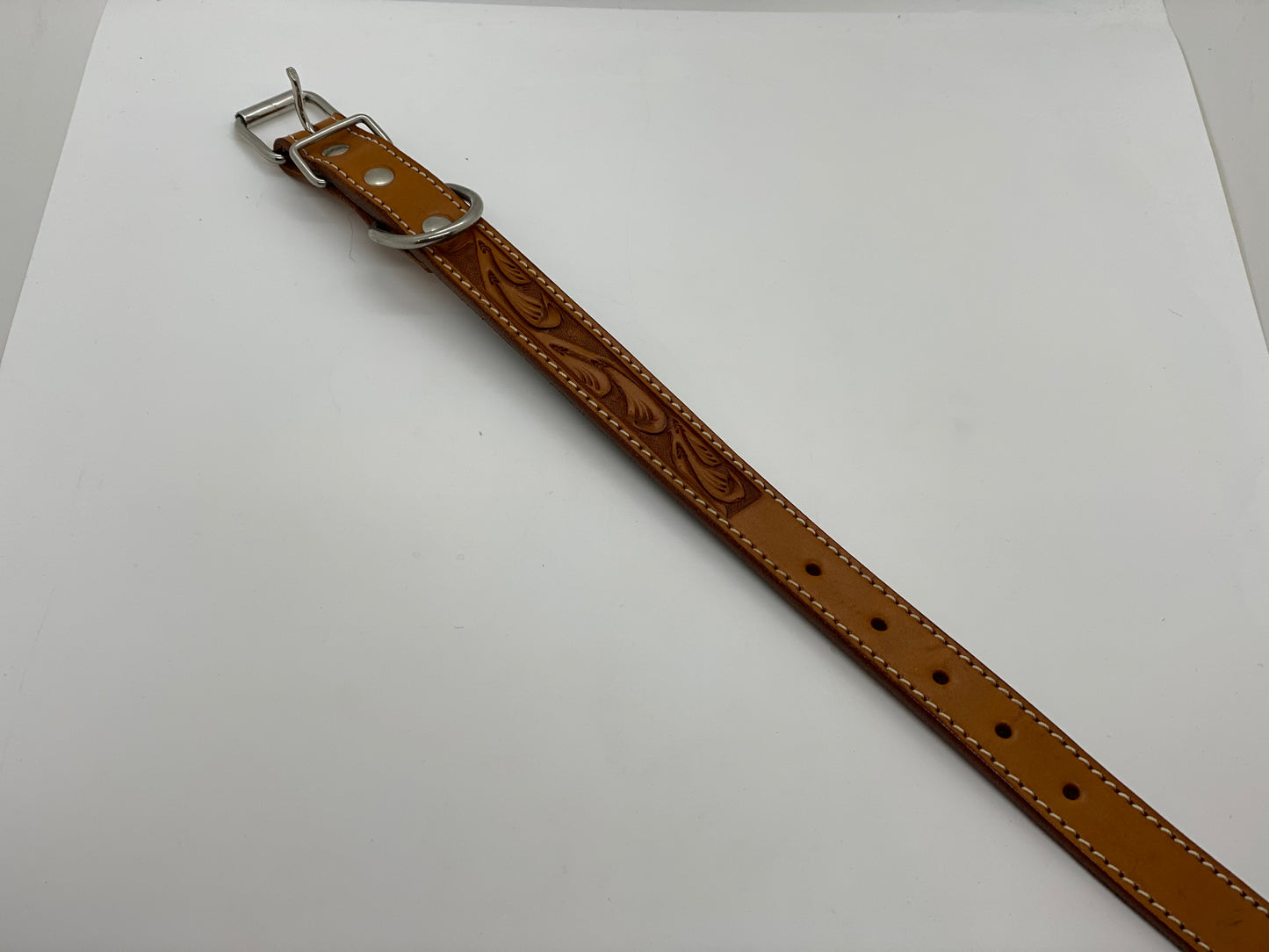 Leather Tooled Dog Collar