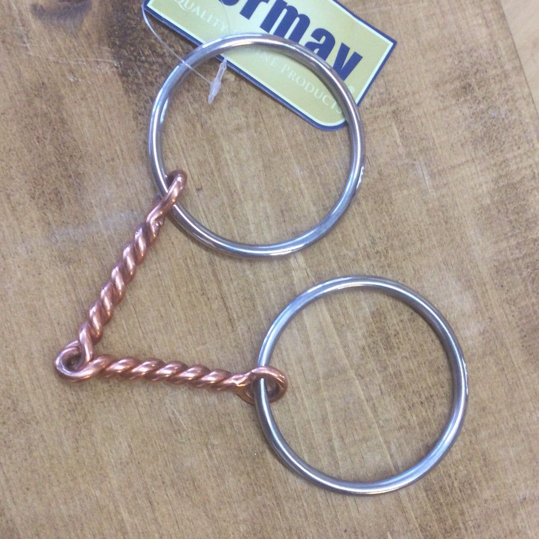 3" SS Ring, 5"Twist Copper Mouth Bit