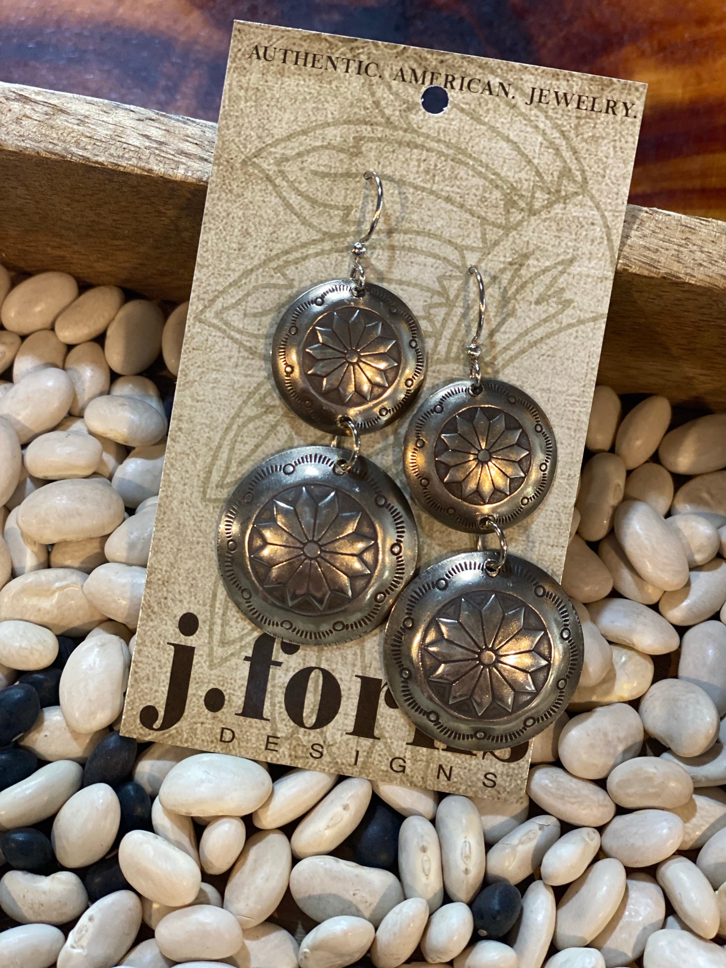 Silver Concho Earring