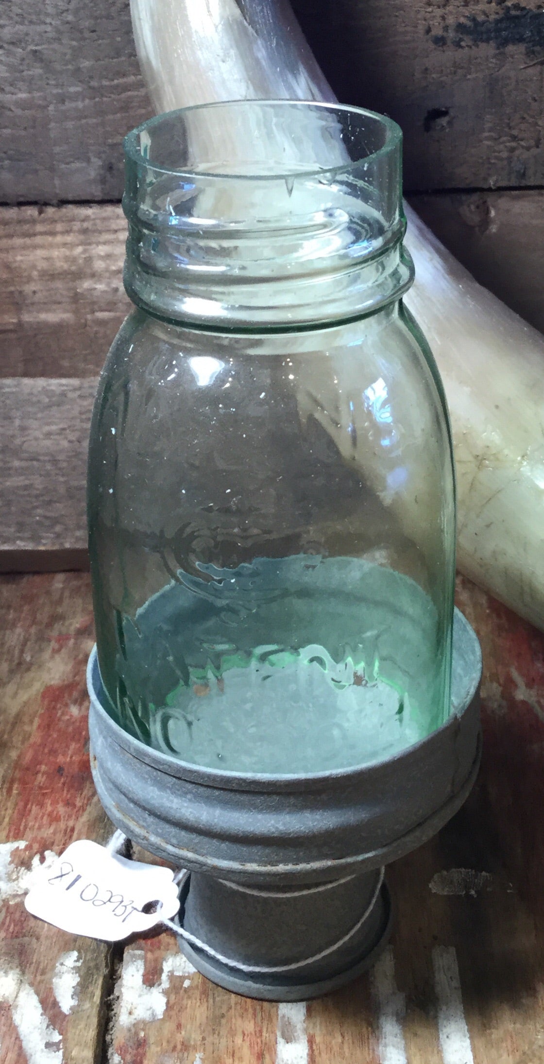 MIdget Mason Jar Chimney with Stand