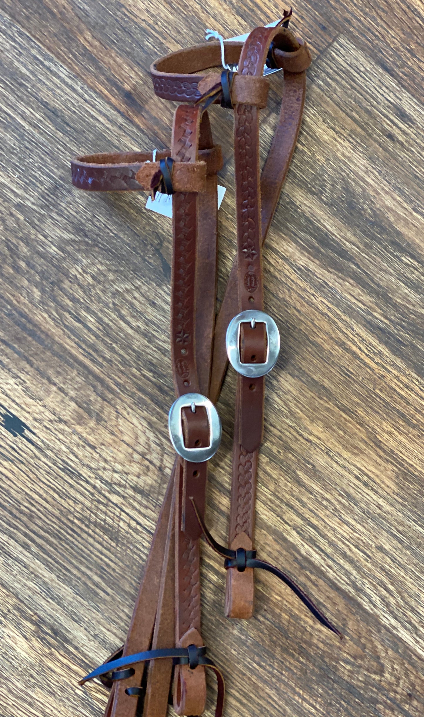 Tooled Leather Slide Ear Headstall