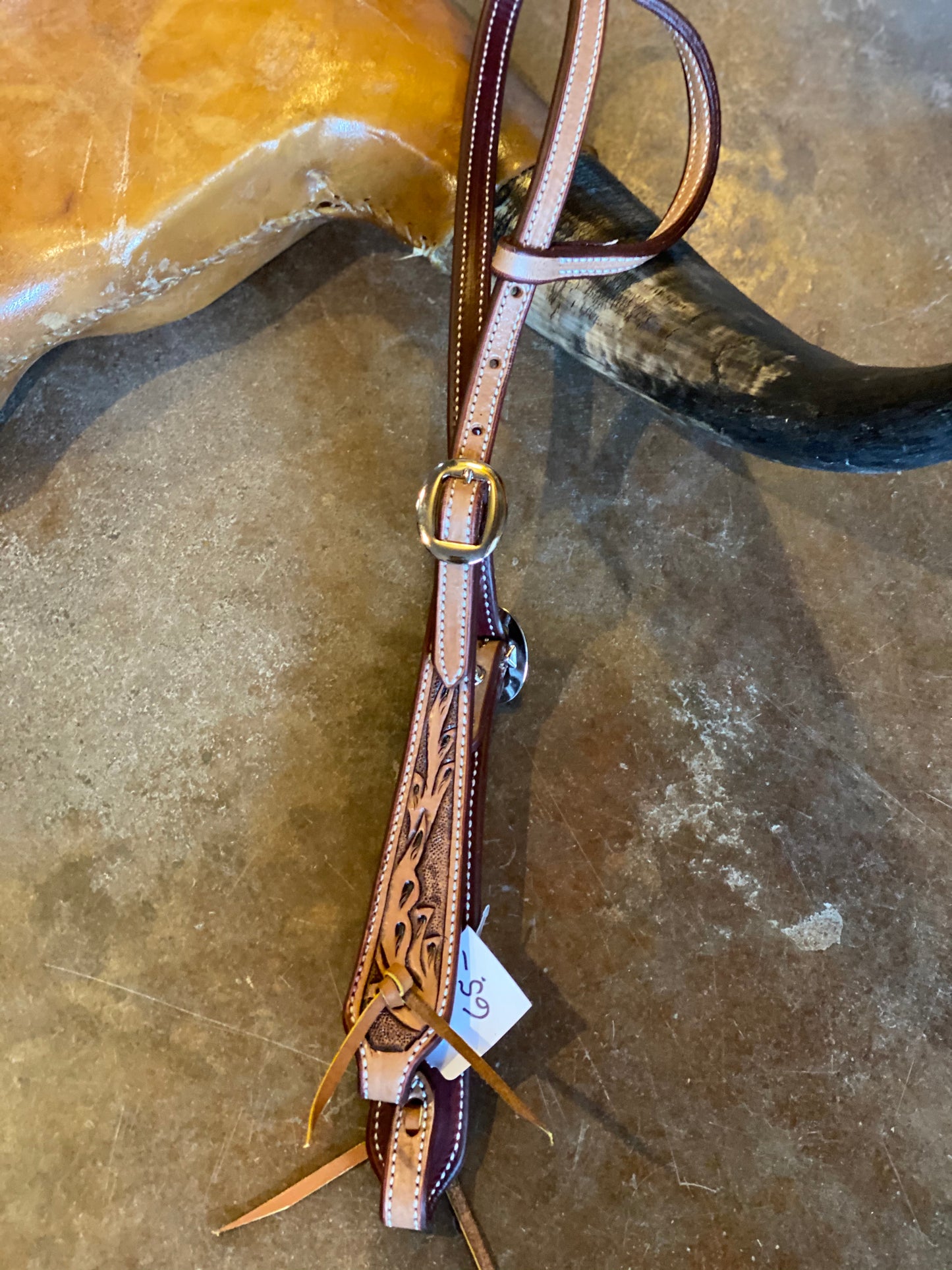 Tooled D&S Leather Headstall