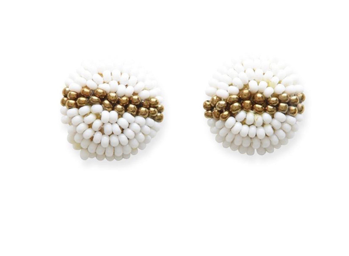 White Beaded Studs