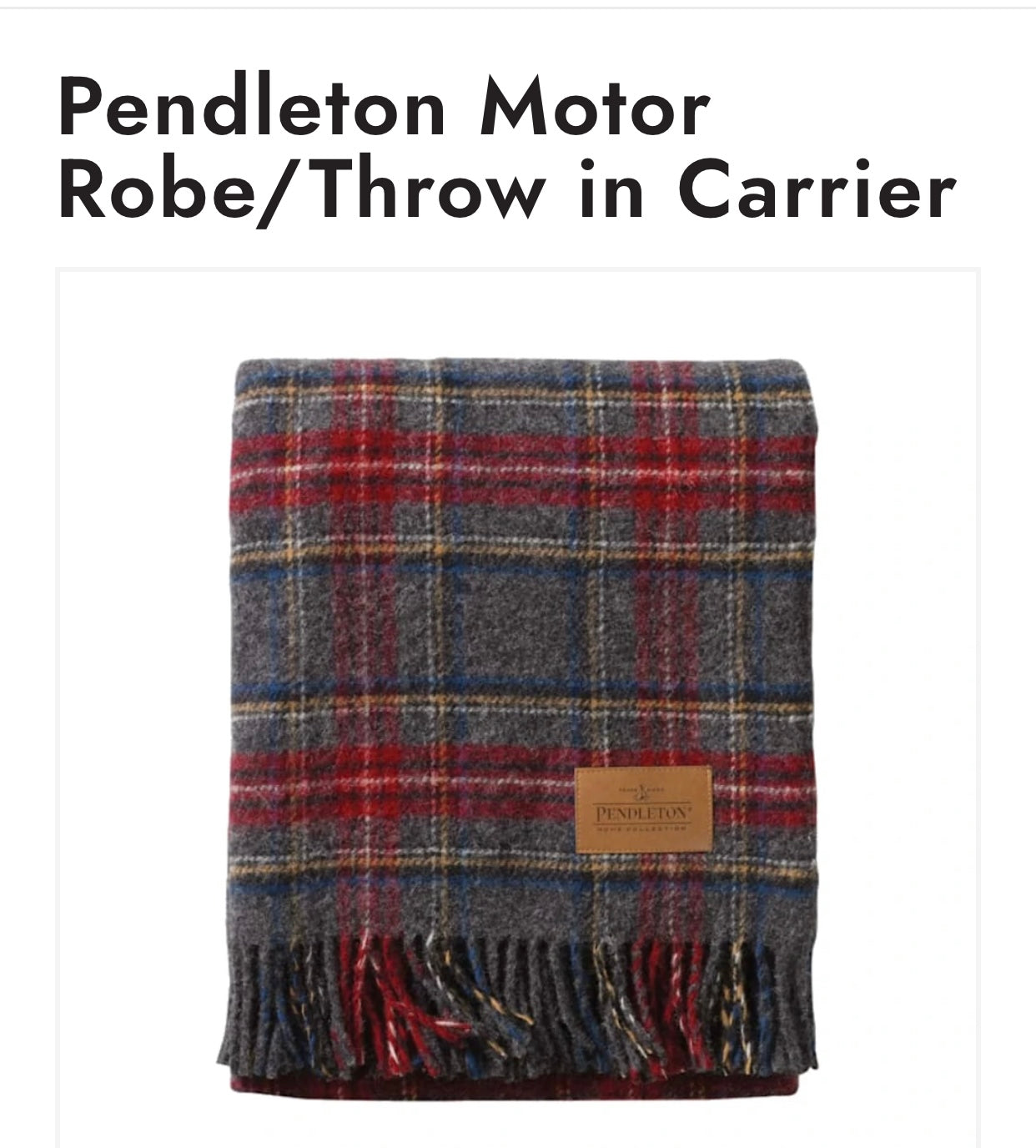 Wool throw with carrier