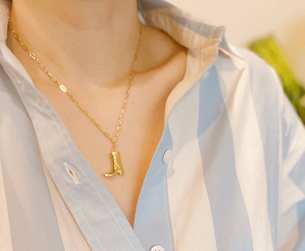 Gold Cowboy boot necklaces