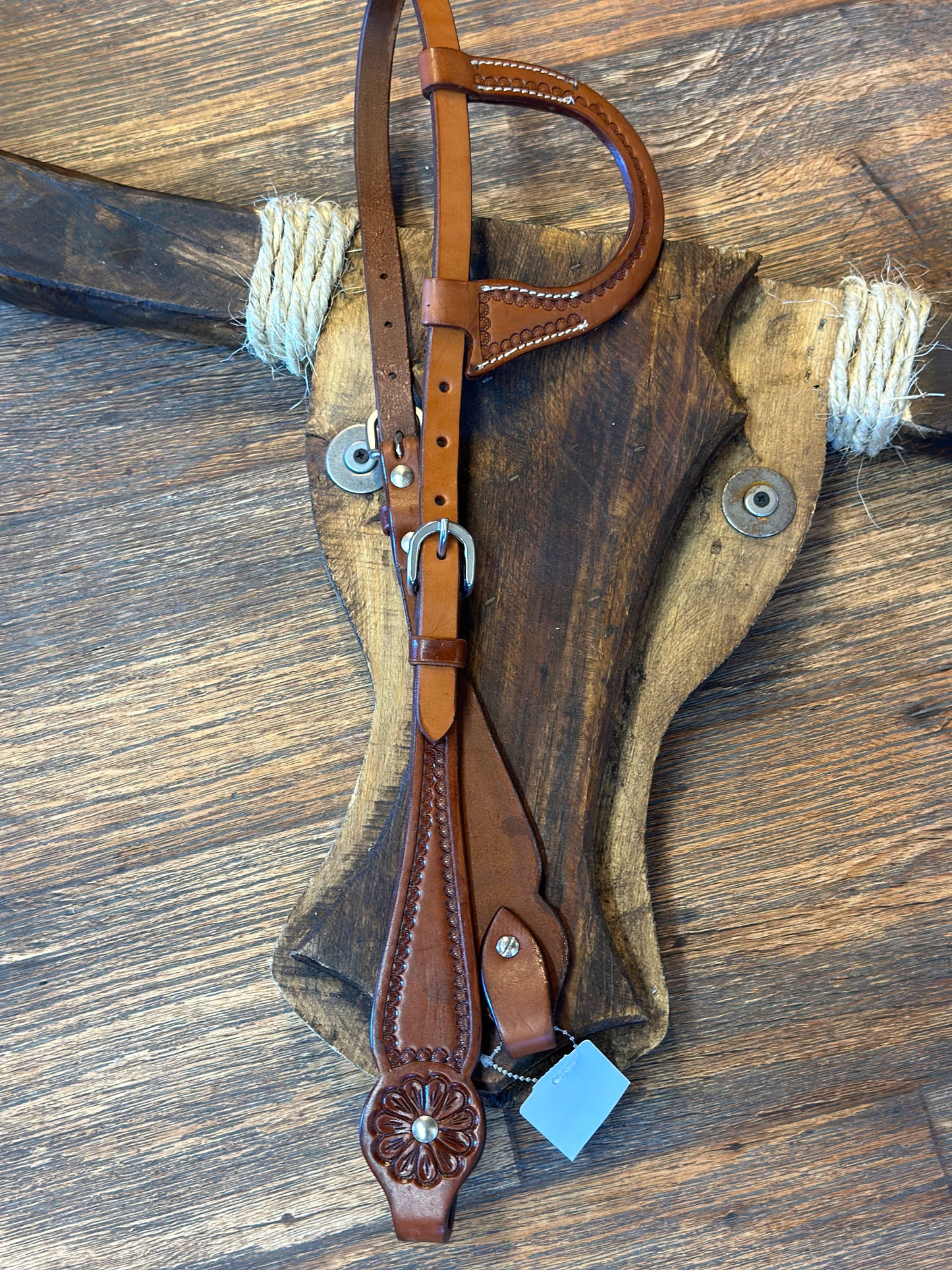 Shaped Slipear shell border headstall