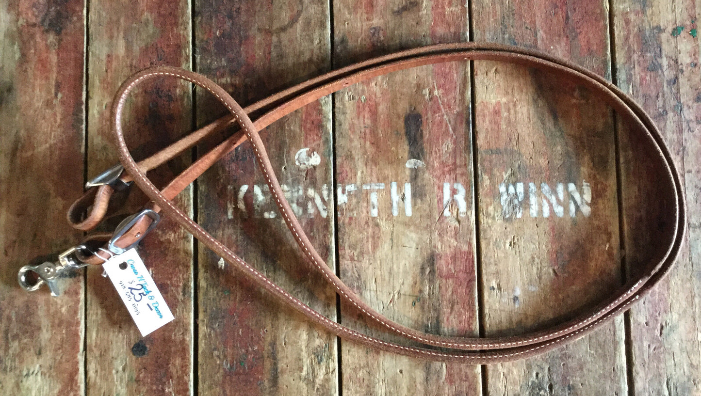 Latigo Rolled & Sewn Roping Riens