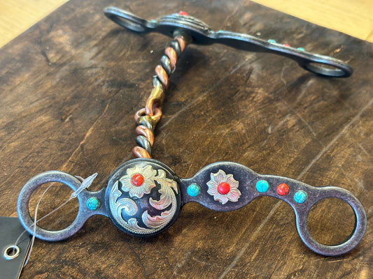 Snaffle twist Southwest floral bit