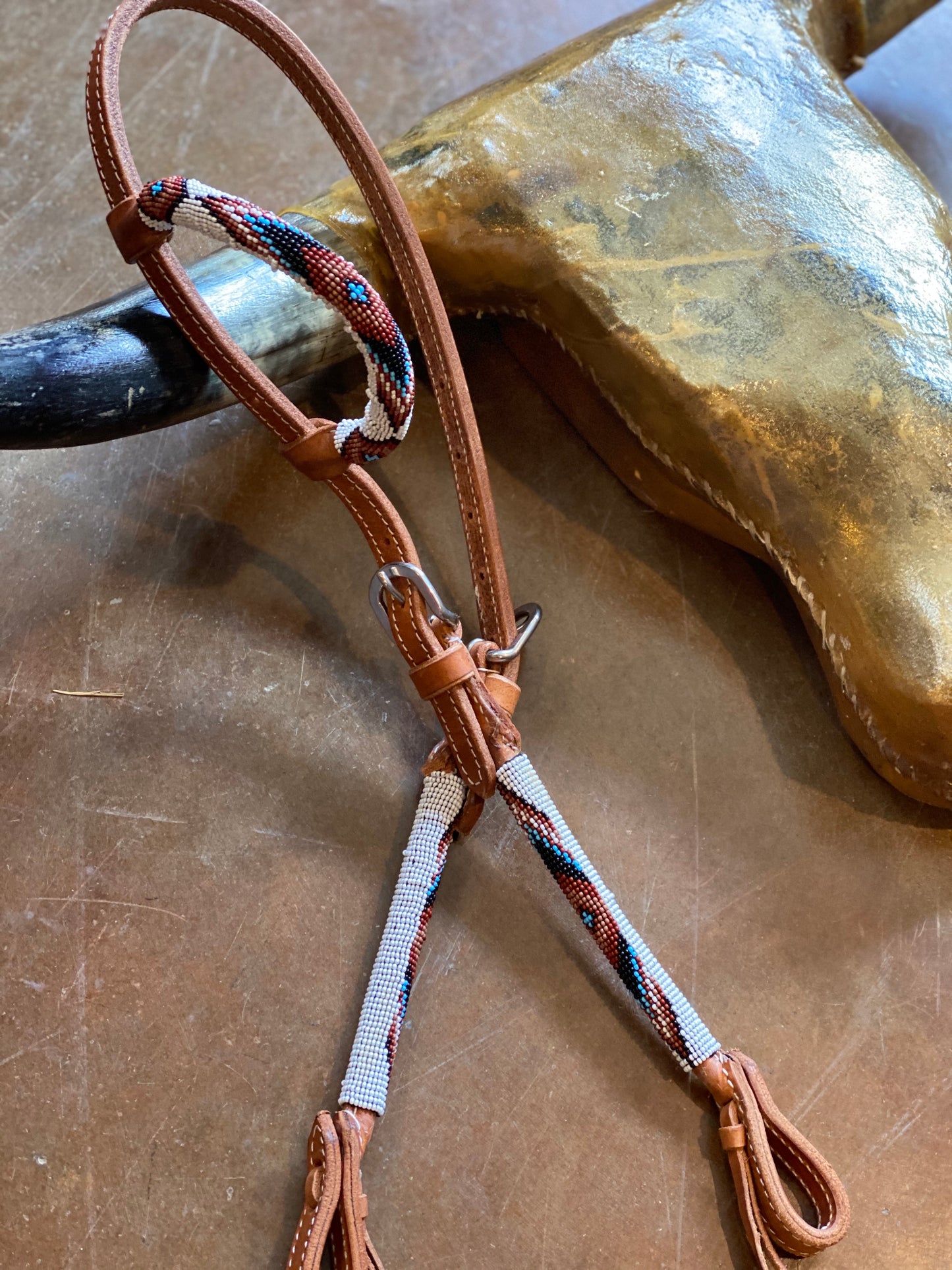 Beaded split ear headstall