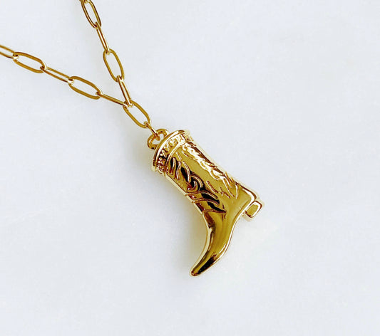 Gold Cowboy boot necklaces