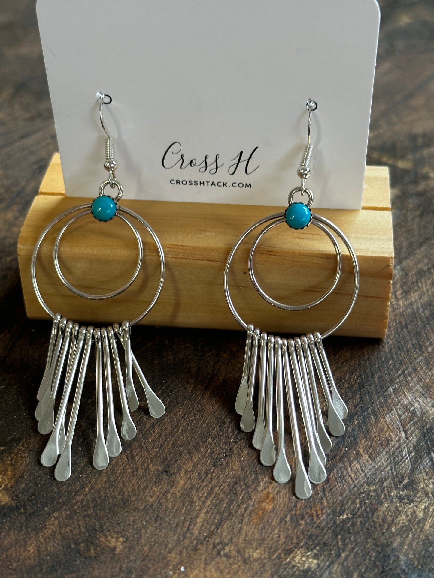 Hoop, dangle, turquoise, earrings