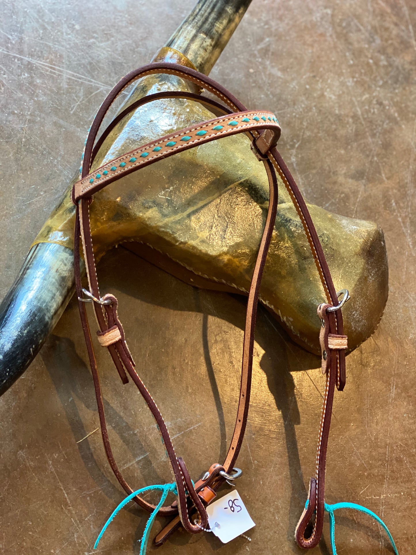 Turquoise Buckstitch brow band
