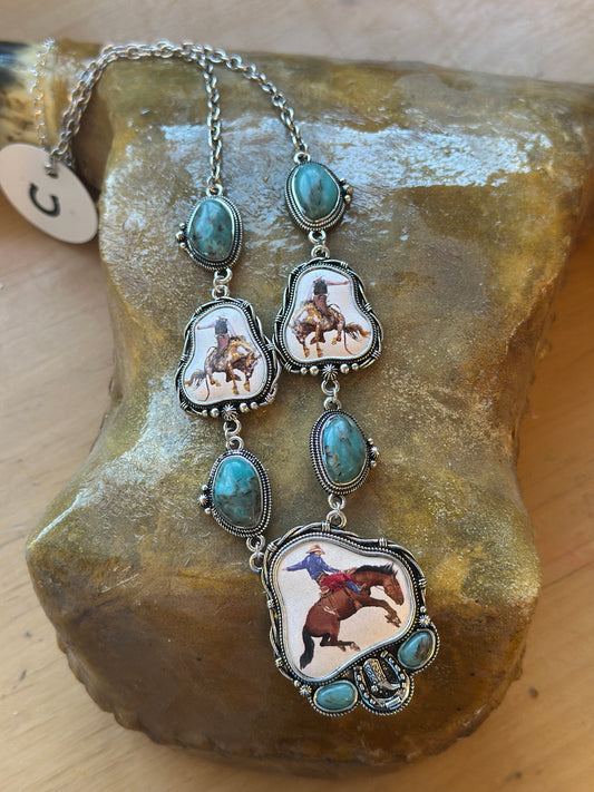 Cowboy turquoise necklace