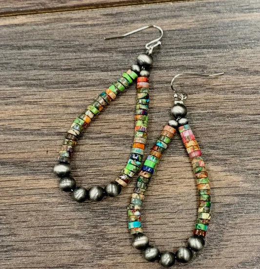 Multicolored Navajo Drop Earrings