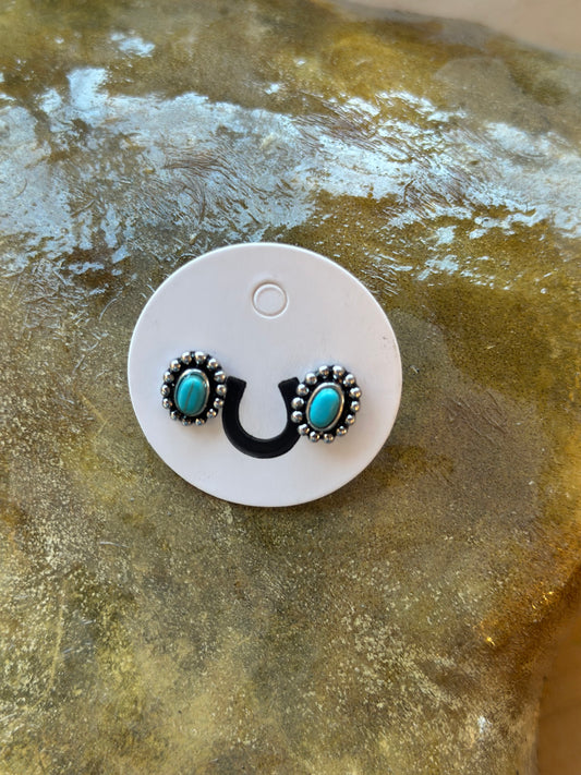 Turquoise, stone earrings