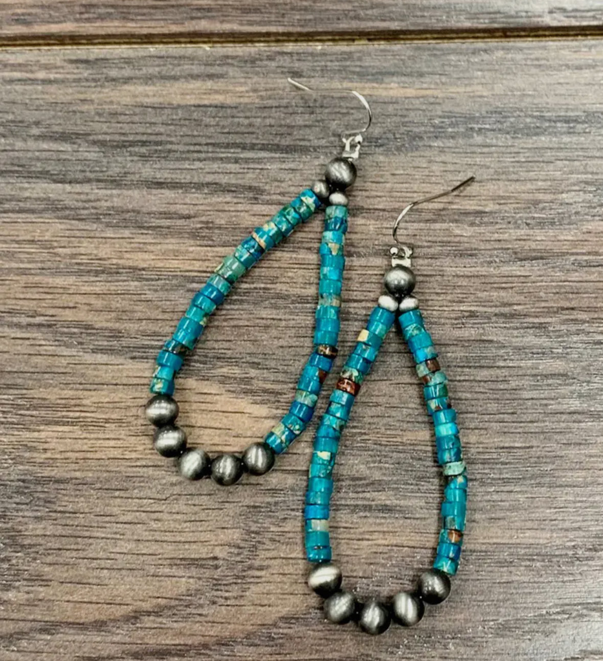 Turquoise, gemstone Hoop Earrings