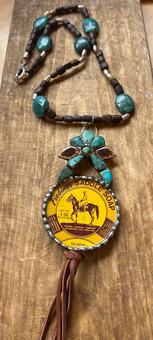 Saddle soap, genuine, turquoise necklace