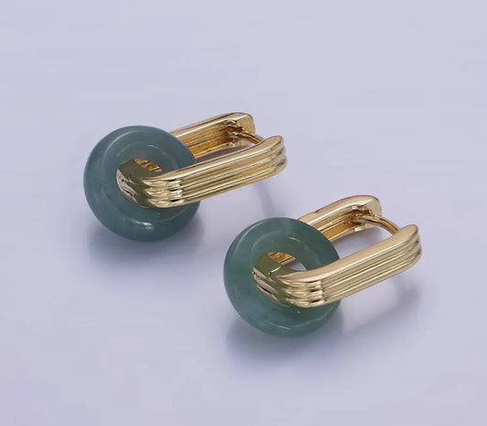 Gold&Green Drop Earrings
