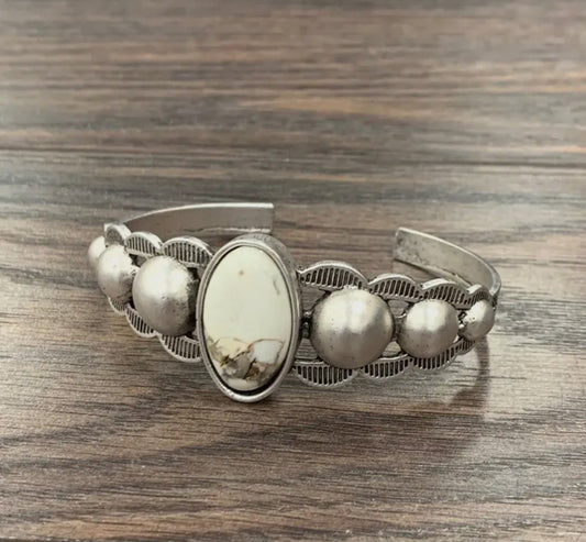 White Stone Cuff bracelet