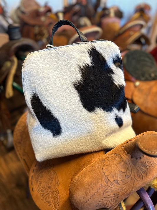 Cowhide backpack purse