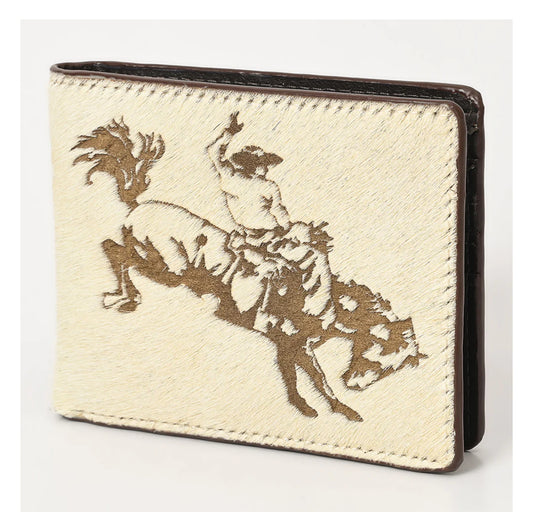 Bronc Rider Cowhide Wallet