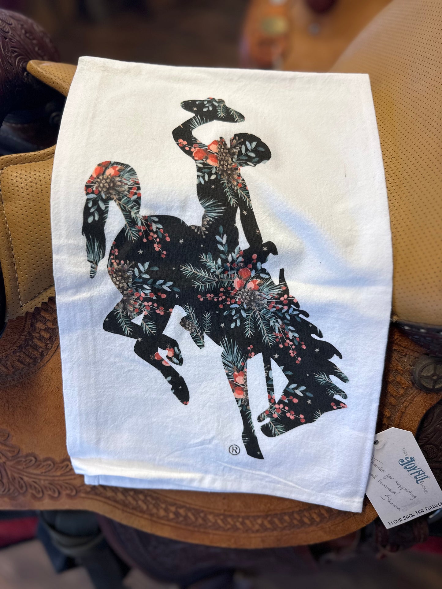 Western bucking horse kitchen towels