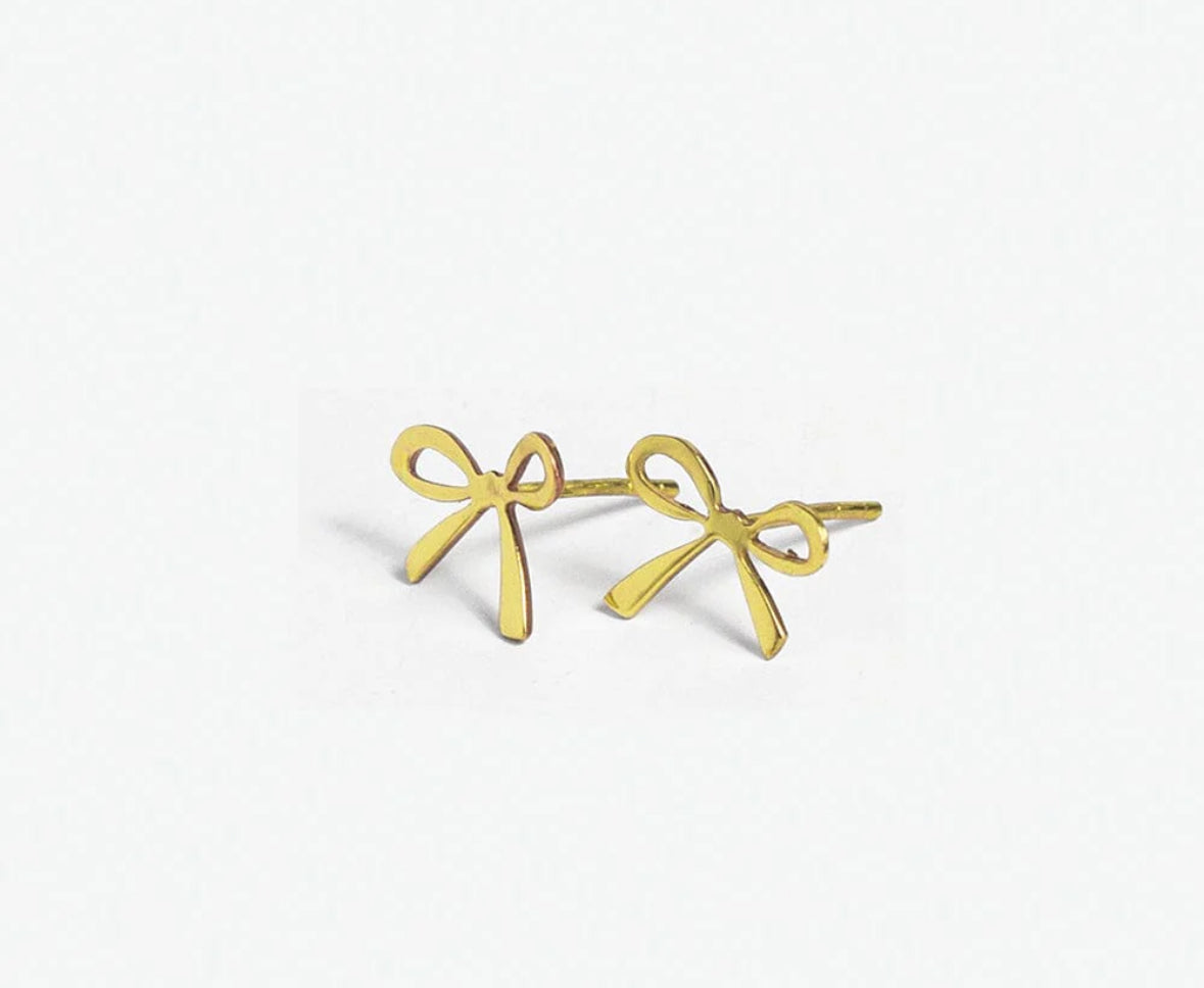 Gold Mini Bow Earrings