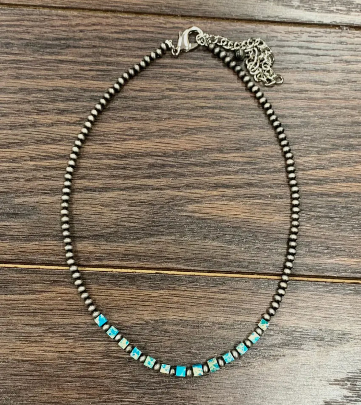 Navajo Necklace with Square Turquoise