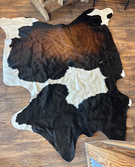 Brown/ White Cowhide Rug