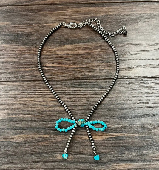 Navajo Necklace with Turquoise Bow