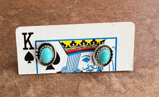 Oval Turquoise Stud Earrings