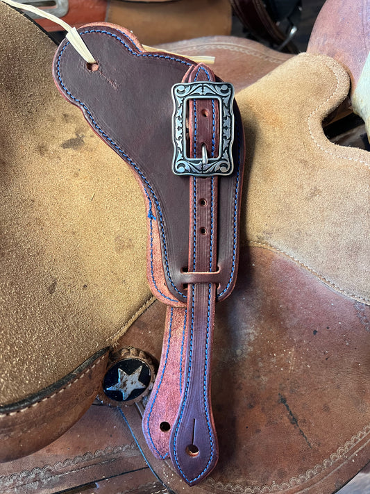 Spur Strap w/ Blue Buckstitch