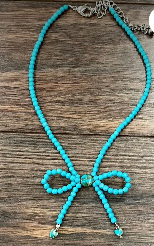 Navajo Turquoise Necklace with Bow