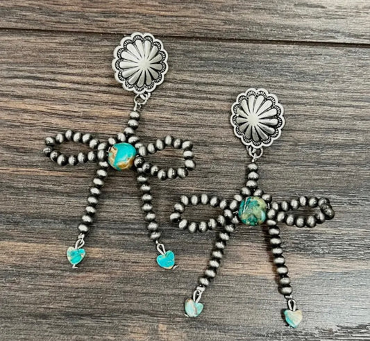 Navajo Turquoise Bow Earrings
